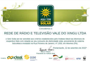 Certificado Solar Vale do Xingu